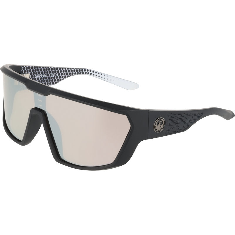 Dragon Eyewear Chasm Matte Black Geo Trad Silver Ion LL Angle