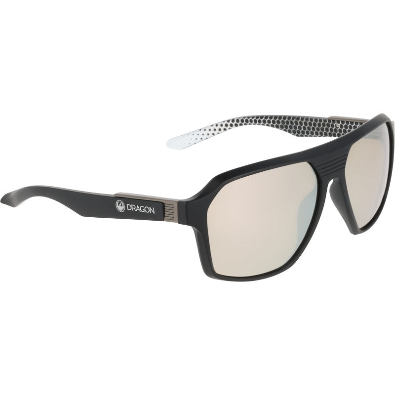 Dragon Eyewear McTwist Matte Black Geo Silver LL Ion Angle2