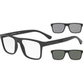 EA4115, Matte Black/Clear plus Dark Grey and Light Grey Lenses 52 Eye Size