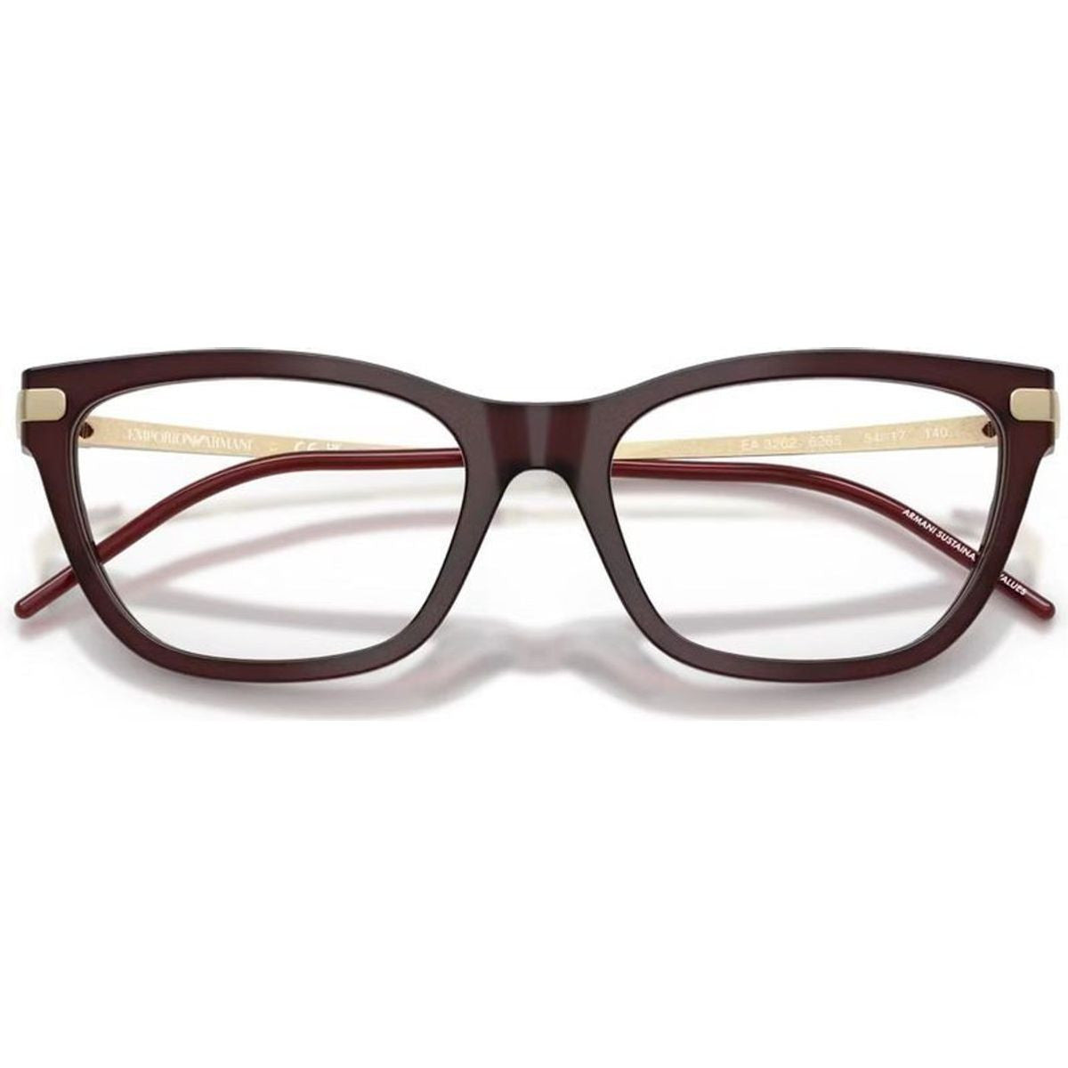 EA3262, Shiny Opal Bordeaux/Clear Lenses 54 Eye Size