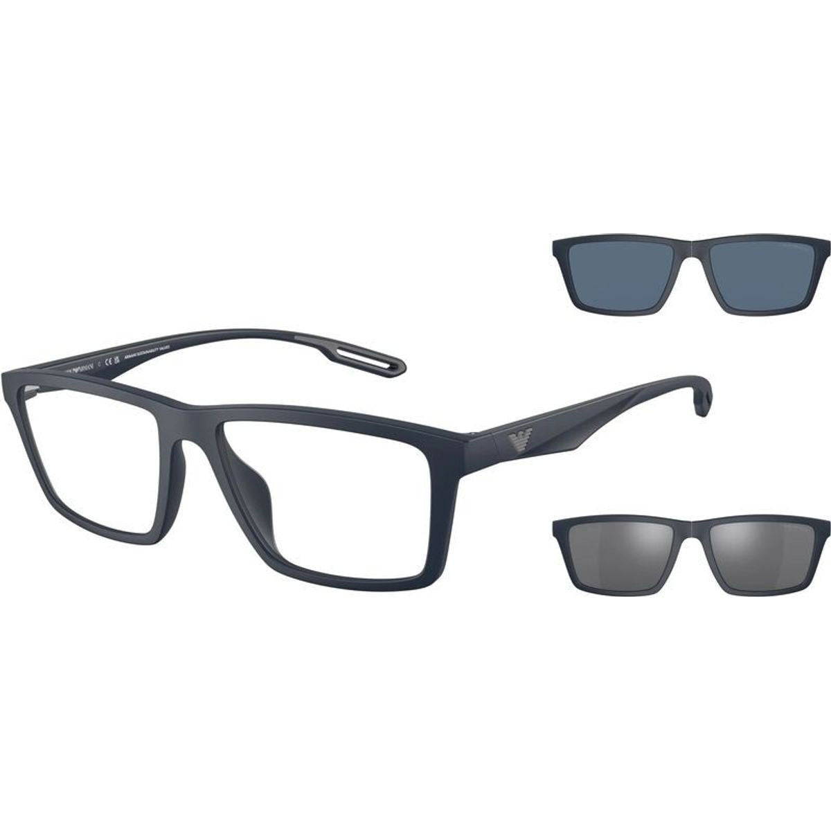 EA4189U, Matte Blue/Clear plus Blue and Grey Silver Mirror Lenses