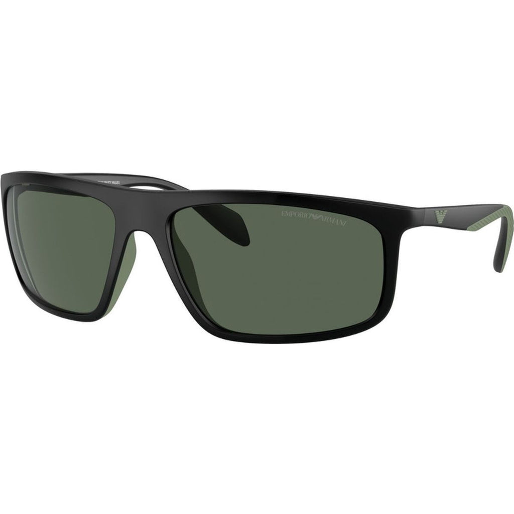 EA4212U, Matte Black and Rubber Green/Dark Green Lenses