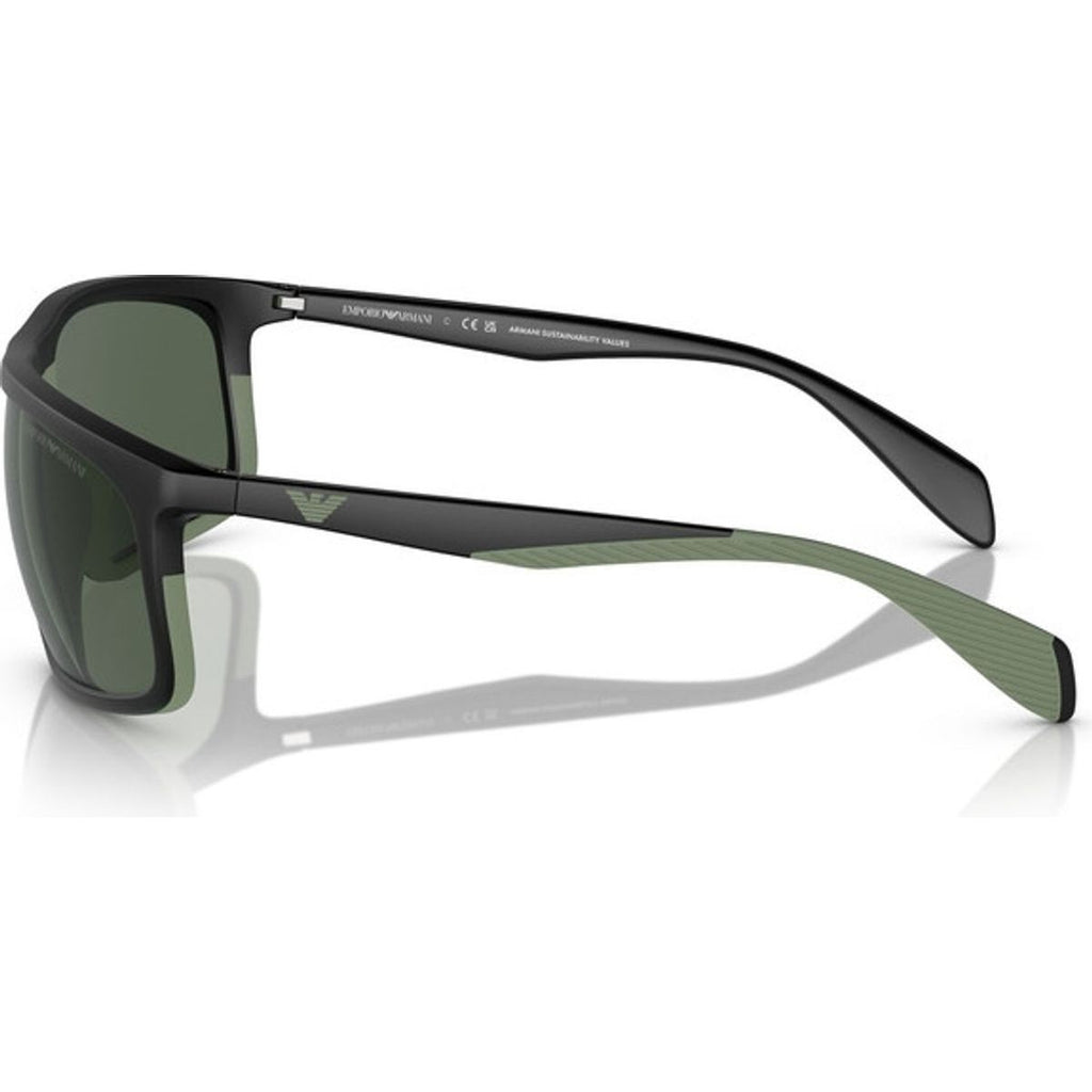 EA4212U, Matte Black and Rubber Green/Dark Green Lenses