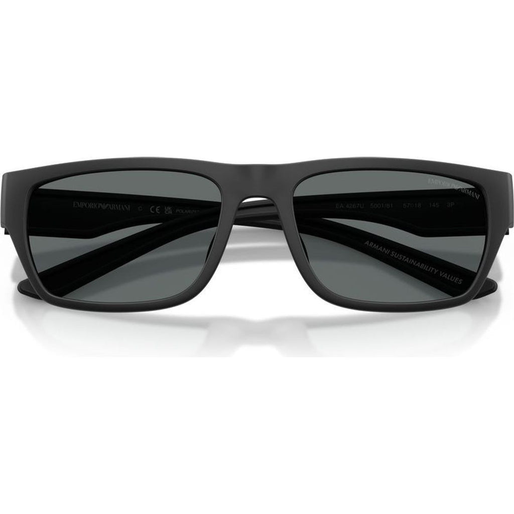 EA4267U, Rubberised Matte Black/Dark Grey Polarised Lenses