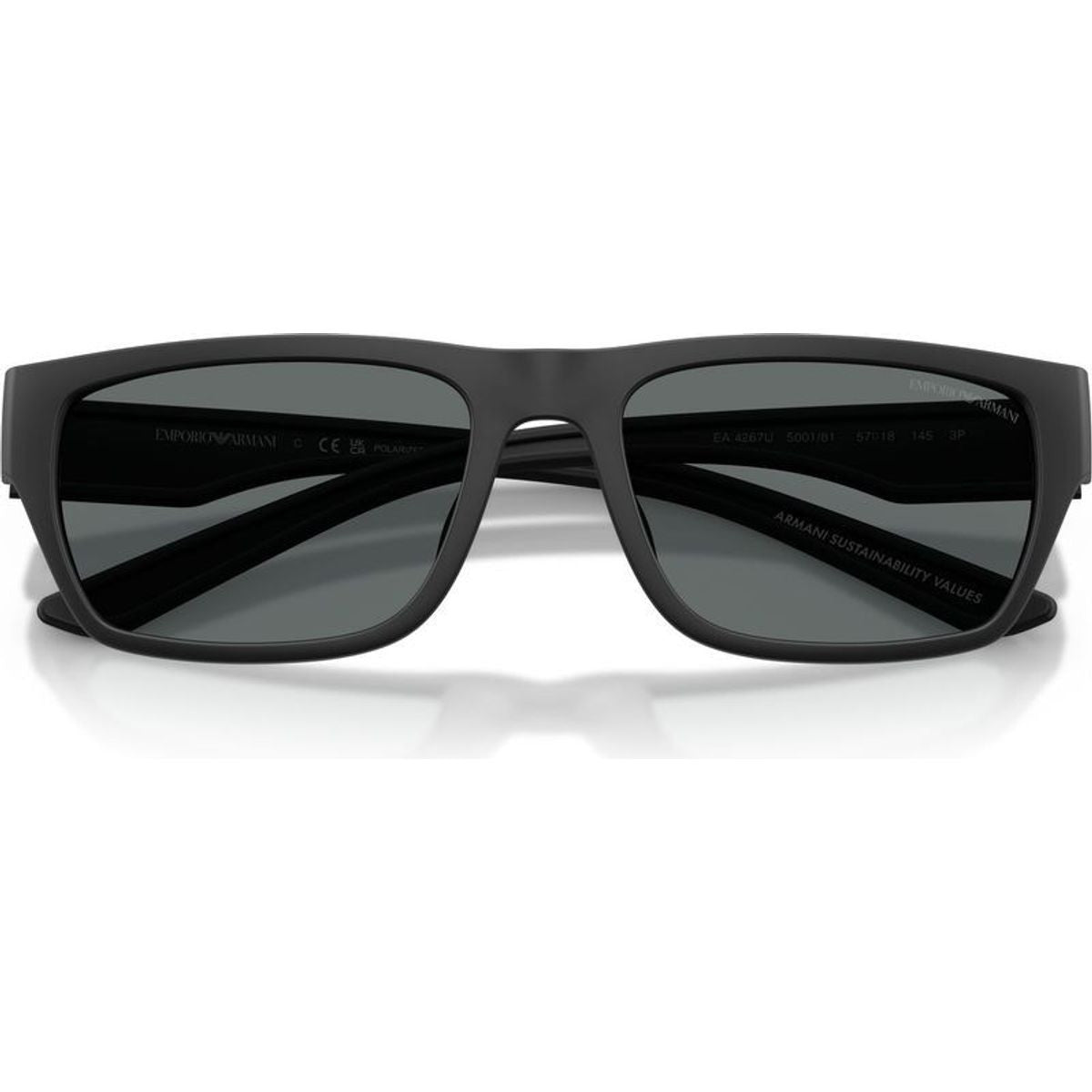 EA4267U, Rubberised Matte Black/Dark Grey Polarised Lenses
