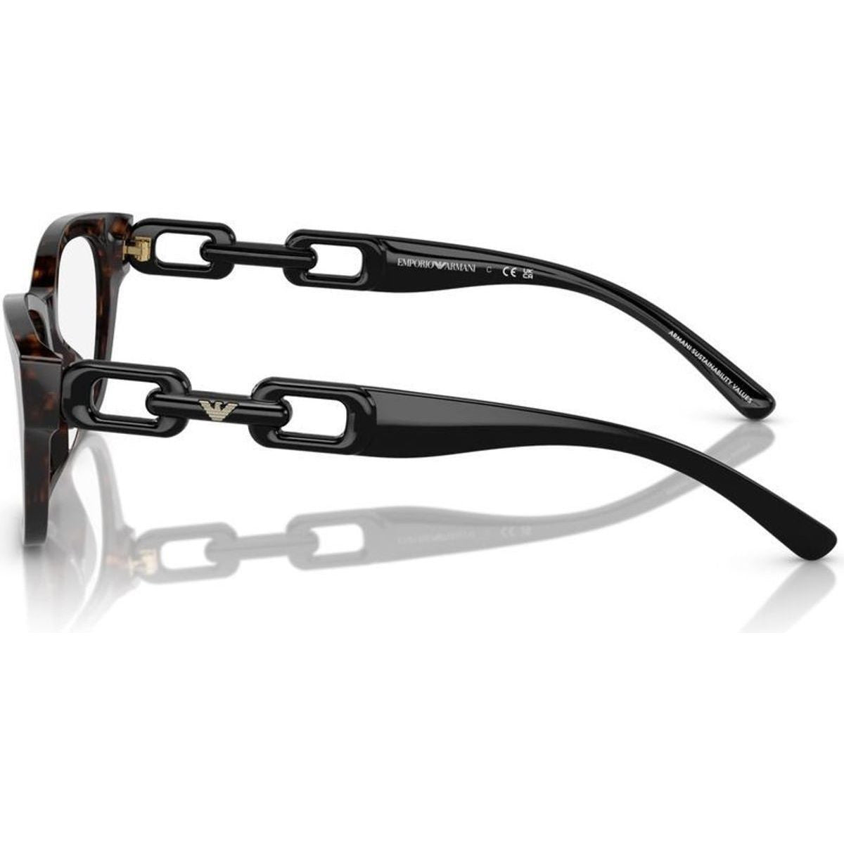 EA3223U, Shiny Havana/Clear Lenses