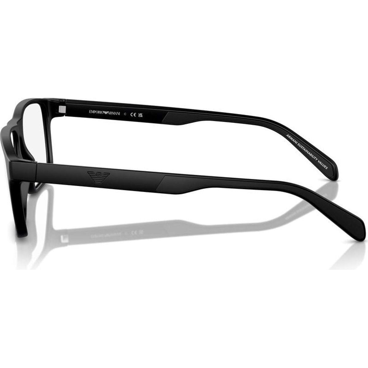 EA3233, Matte Black/Clear Lenses 56 Eye Size