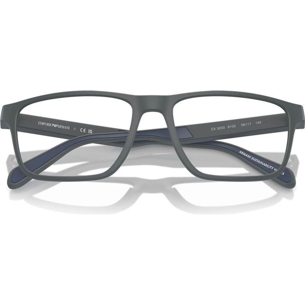 EA3233, Matte Dark Grey/Clear Lenses 56 Eye Size