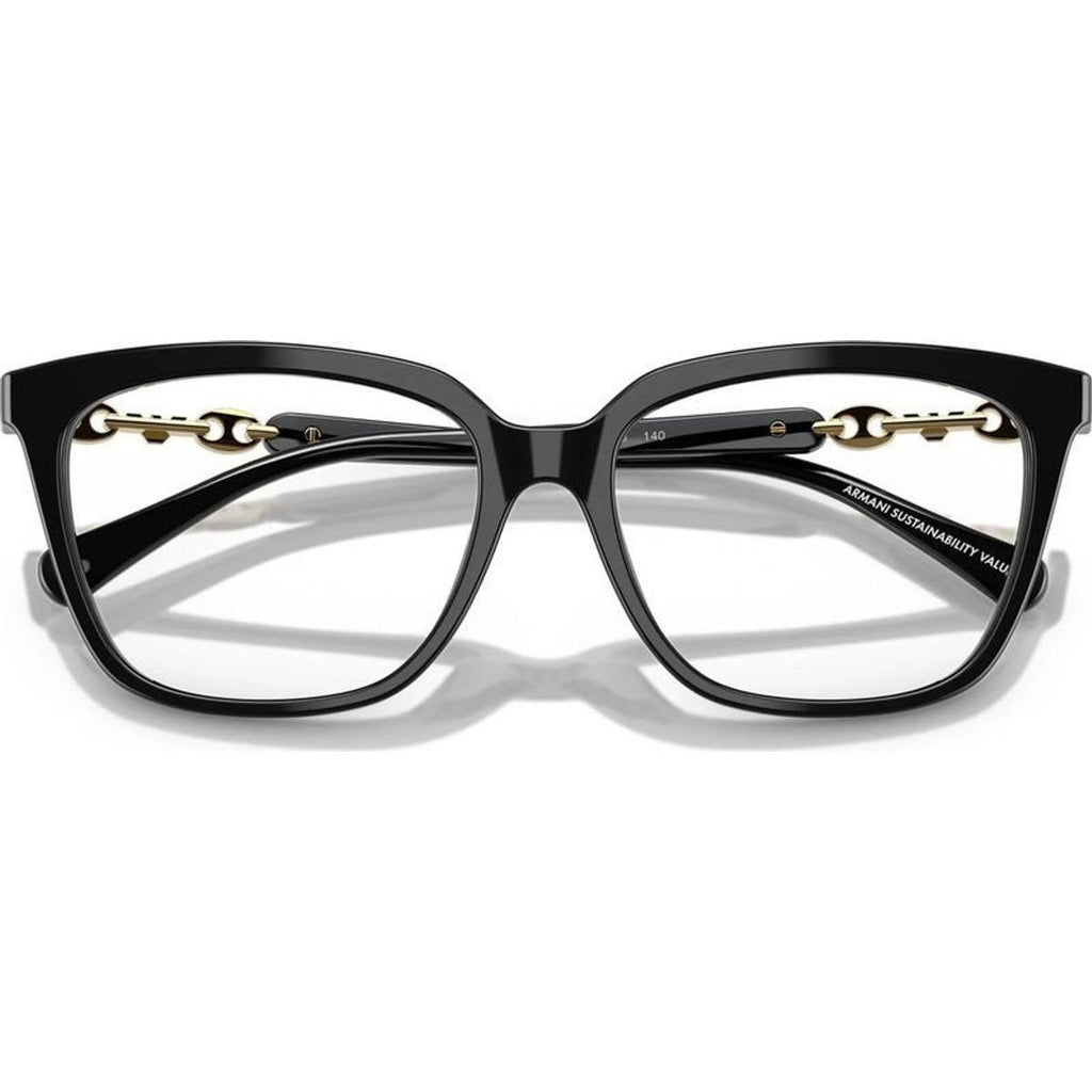 EA3248, Shiny Black/Clear Lenses 55 Eye Size