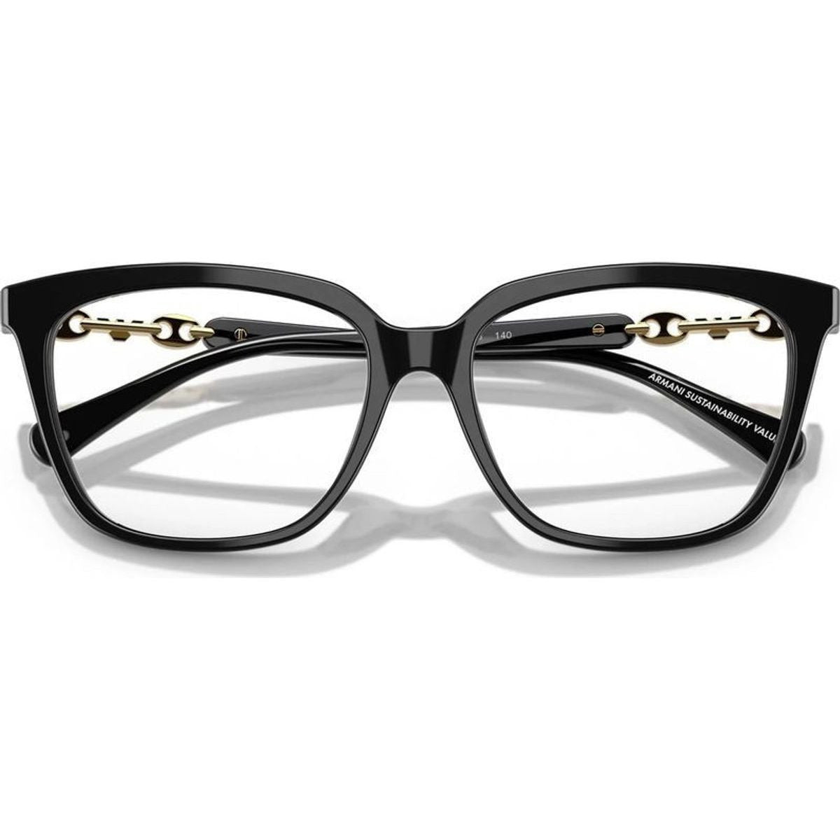 EA3248, Shiny Black/Clear Lenses 55 Eye Size
