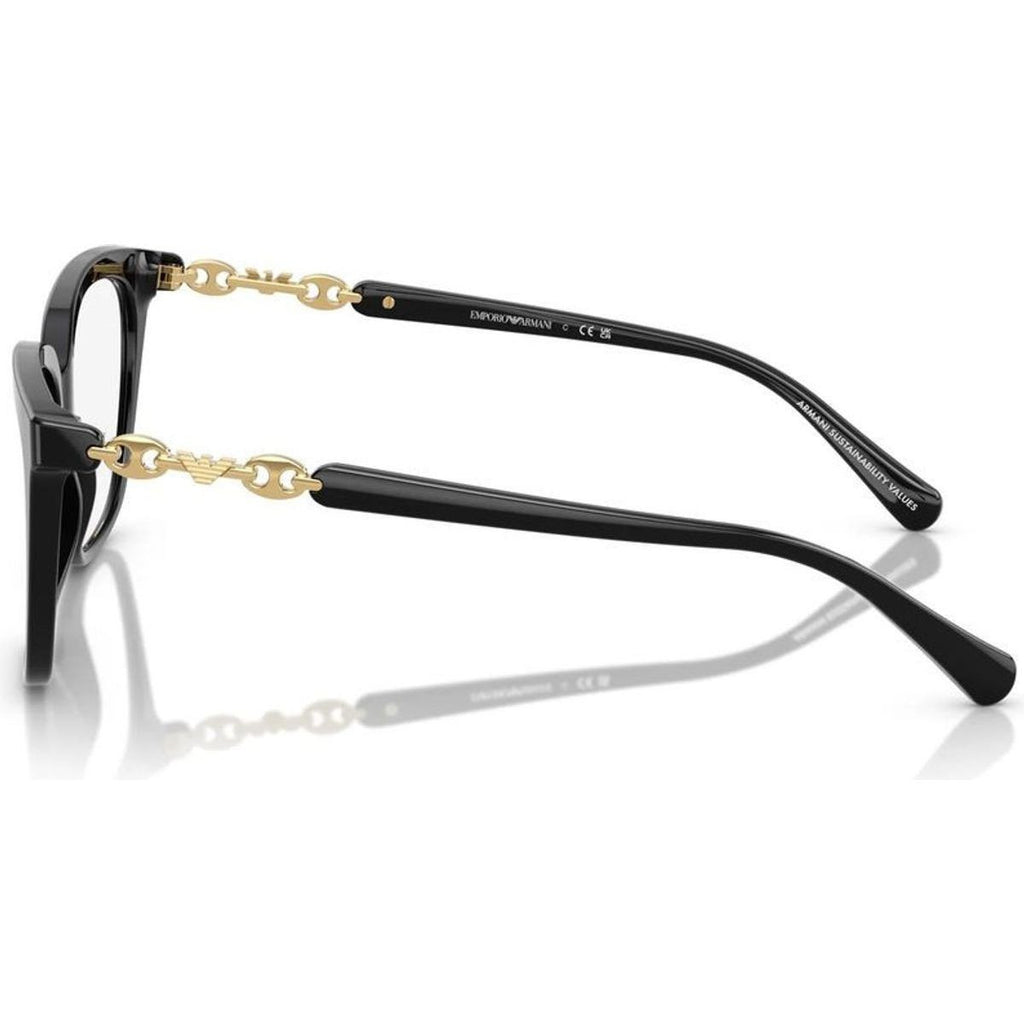 EA3248, Shiny Black/Clear Lenses 55 Eye Size