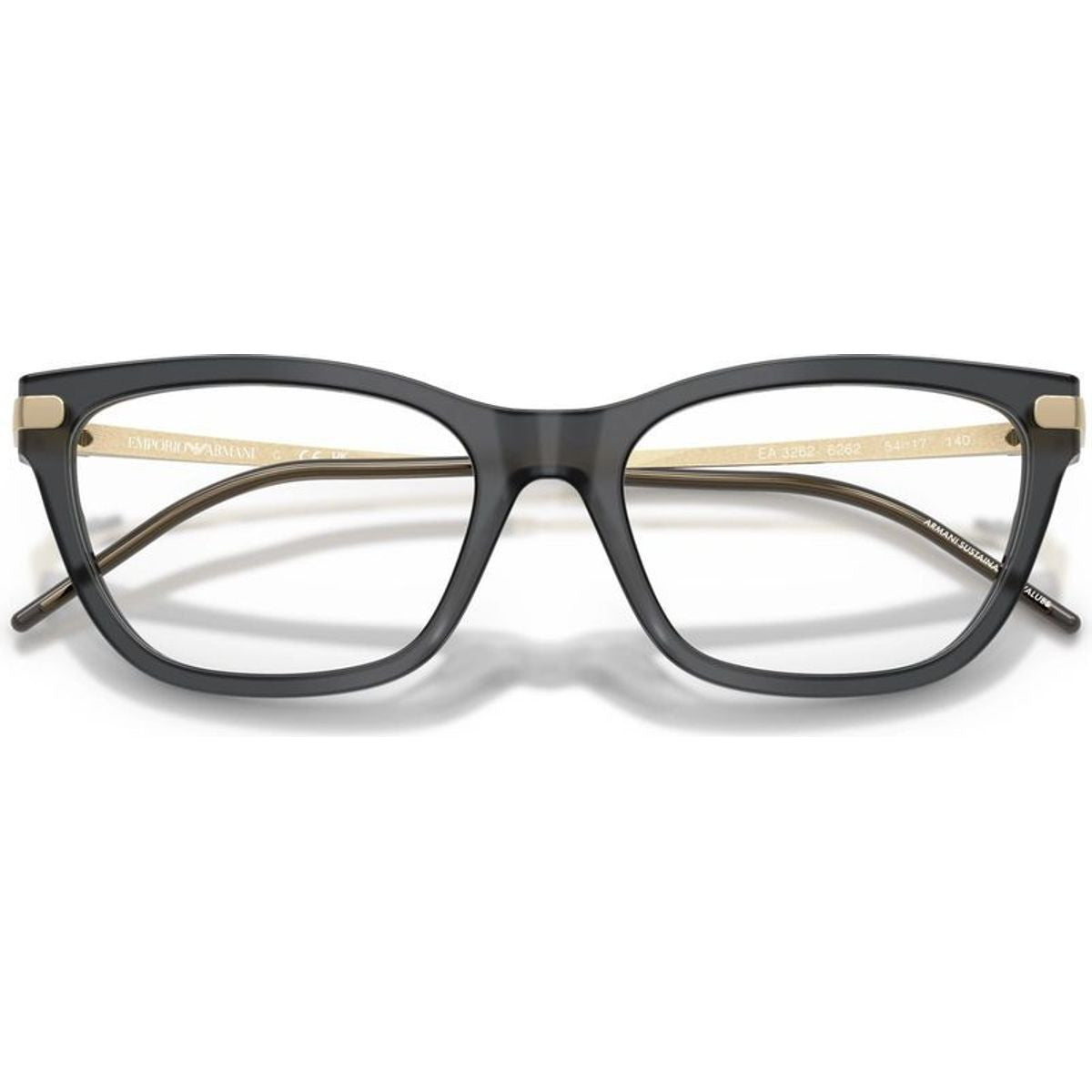 EA3262, Shiny Opal Black/Clear Lenses 54 Eye Size