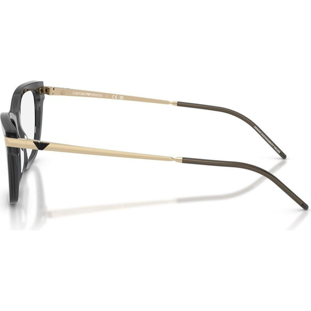 EA3262, Shiny Opal Black/Clear Lenses 54 Eye Size