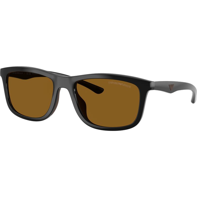 Emporio Armani EA4227U Shin Black Dark Brown Polarised Angle