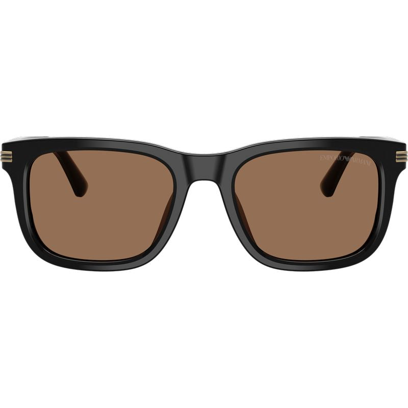 Emporio Armani EA4282U Shiny Black Dark Brown Front