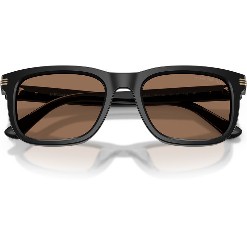 Emporio Armani EA4282U Shiny Black Dark Brown Front2