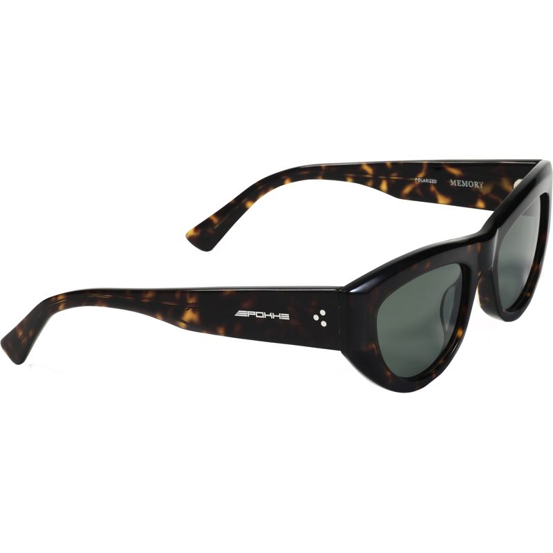 Epokhe Memory Polished Dark Tortoise Green Polarised Angle2