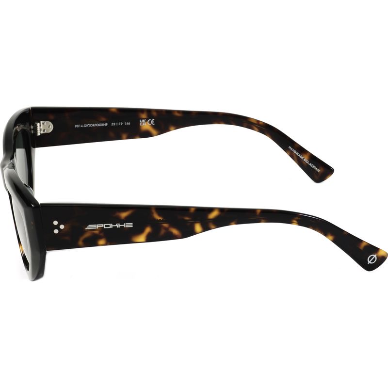 Epokhe Memory Polished Dark Tortoise Green Polarised Side