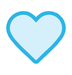 Blue heart icon on a light blue background