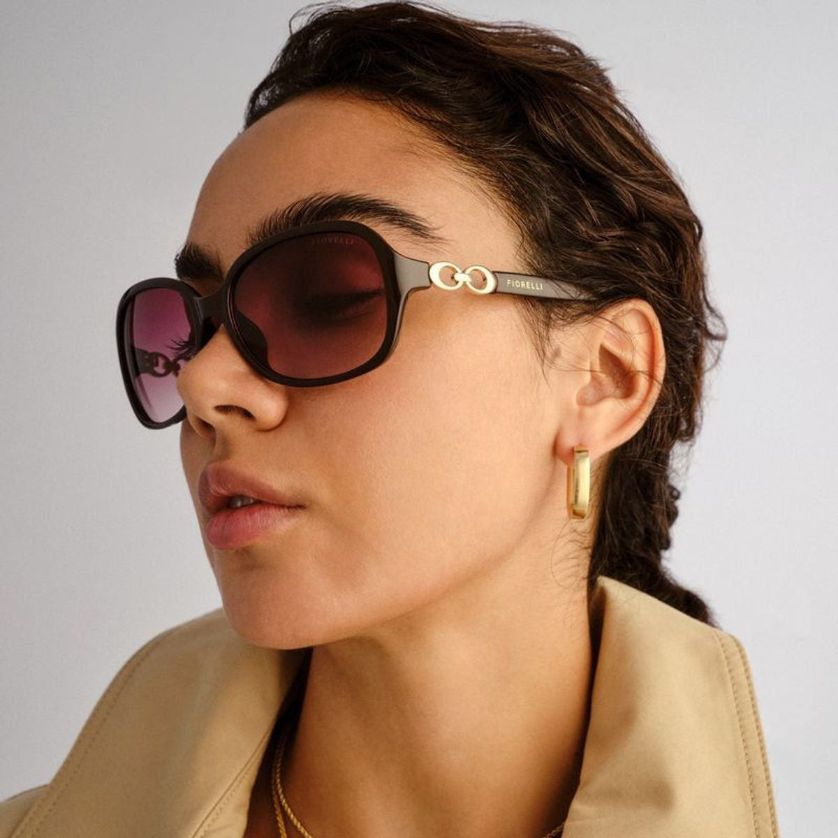 Aggie, Dark Chocolate/Warm Smoke Gradient Lenses