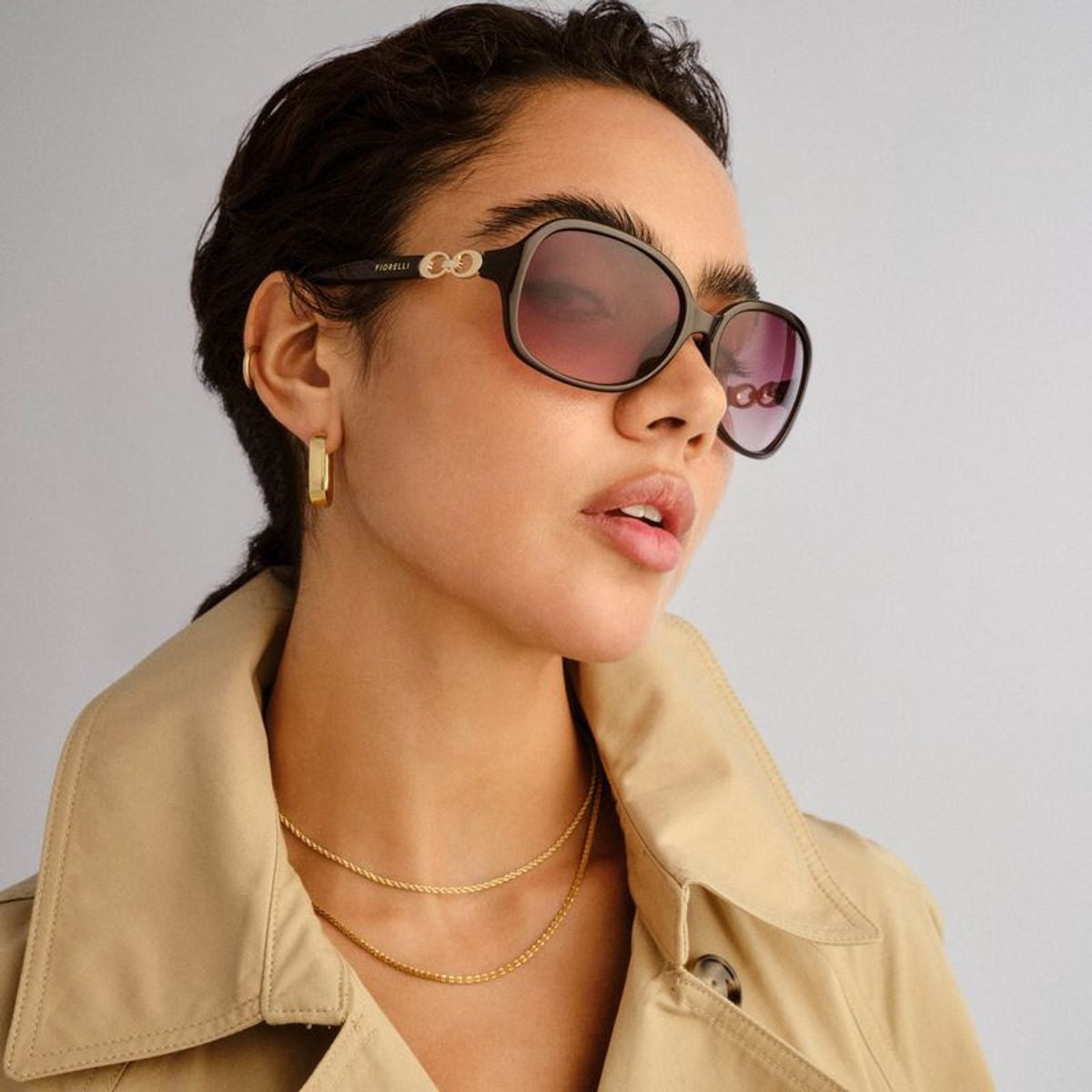 Aggie, Dark Chocolate/Warm Smoke Gradient Lenses