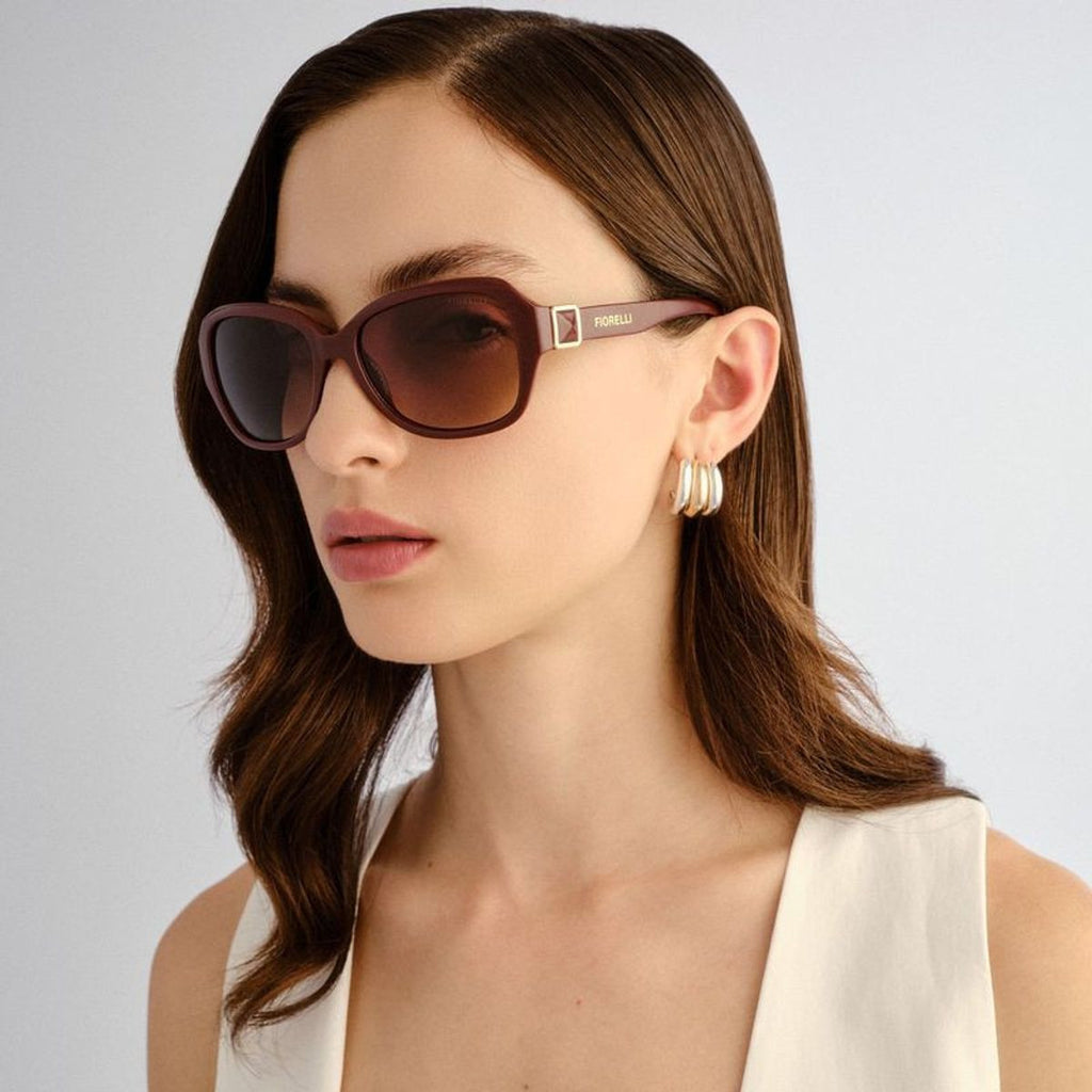 Brunella, Burgundy/Dark Brown Gradient Lenses