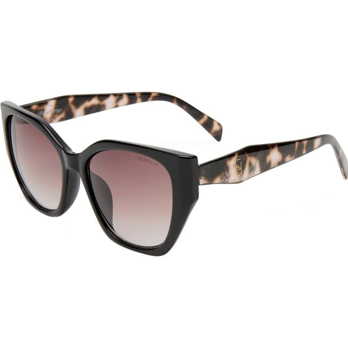 Leia, Black and Charcoal Tort/Warm Smoke Gradient Lenses