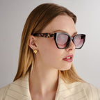 Leia, Black and Charcoal Tort/Warm Smoke Gradient Lenses
