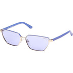 GU00106, Shiny Pale Gold/Blue Lenses