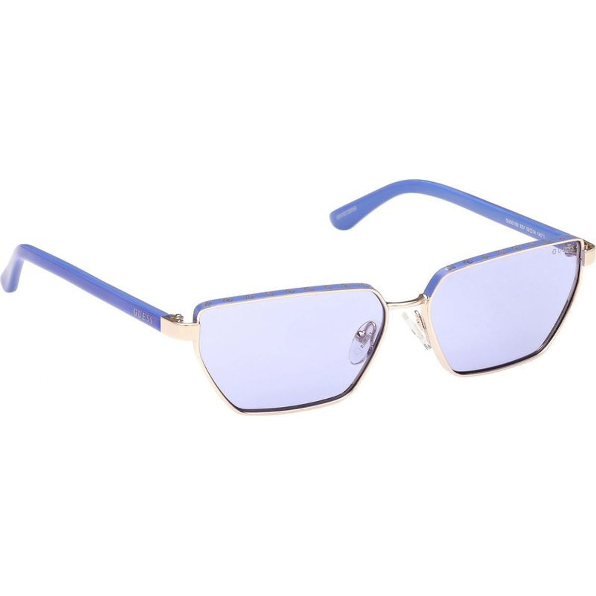 GU00106, Shiny Pale Gold/Blue Lenses