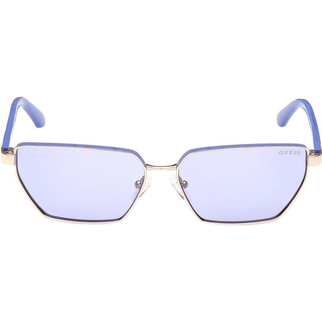 GU00106, Shiny Pale Gold/Blue Lenses
