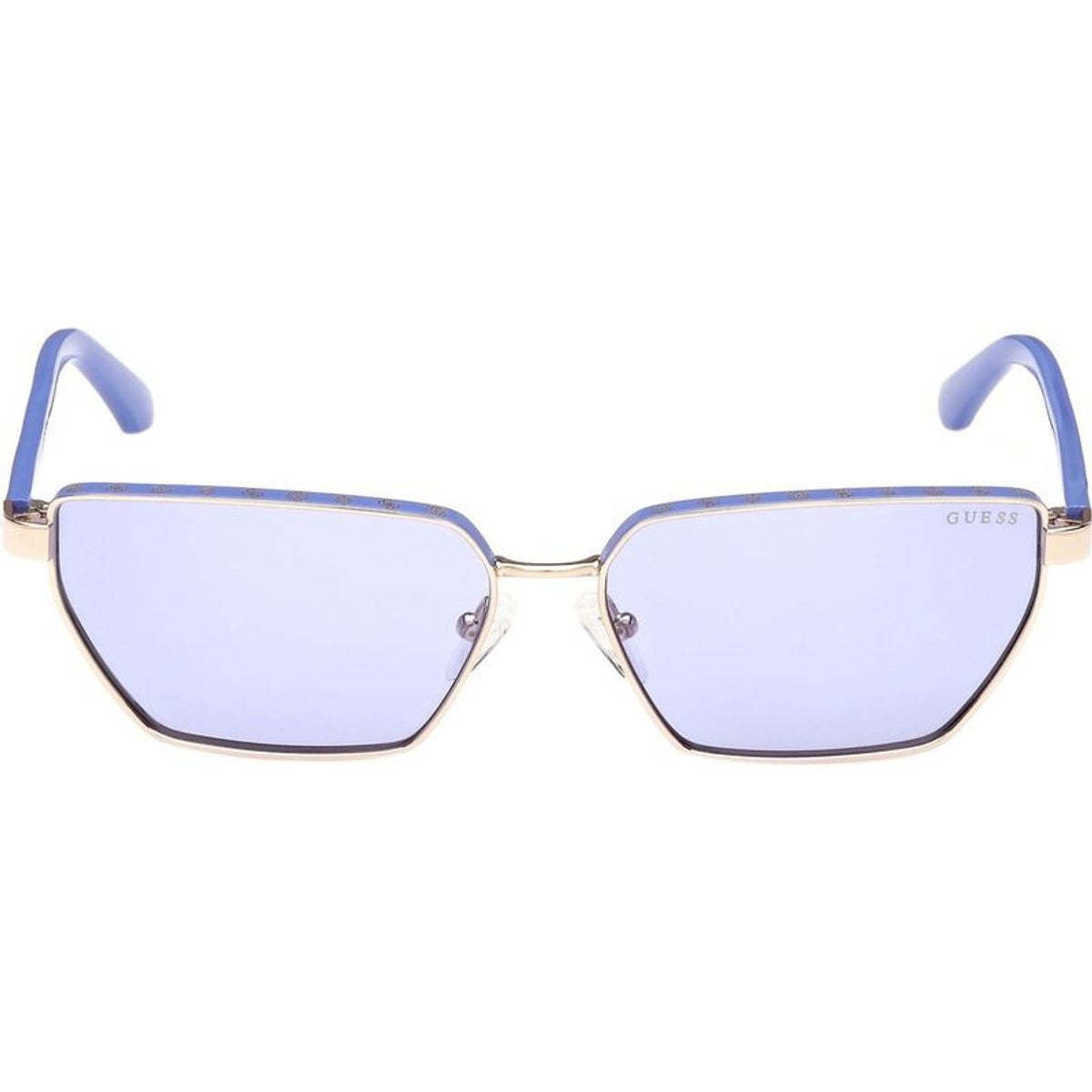 GU00106, Shiny Pale Gold/Blue Lenses