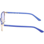 GU00106, Shiny Pale Gold/Blue Lenses