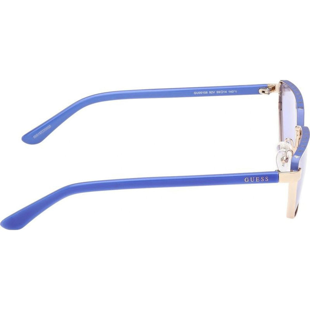 GU00106, Shiny Pale Gold/Blue Lenses