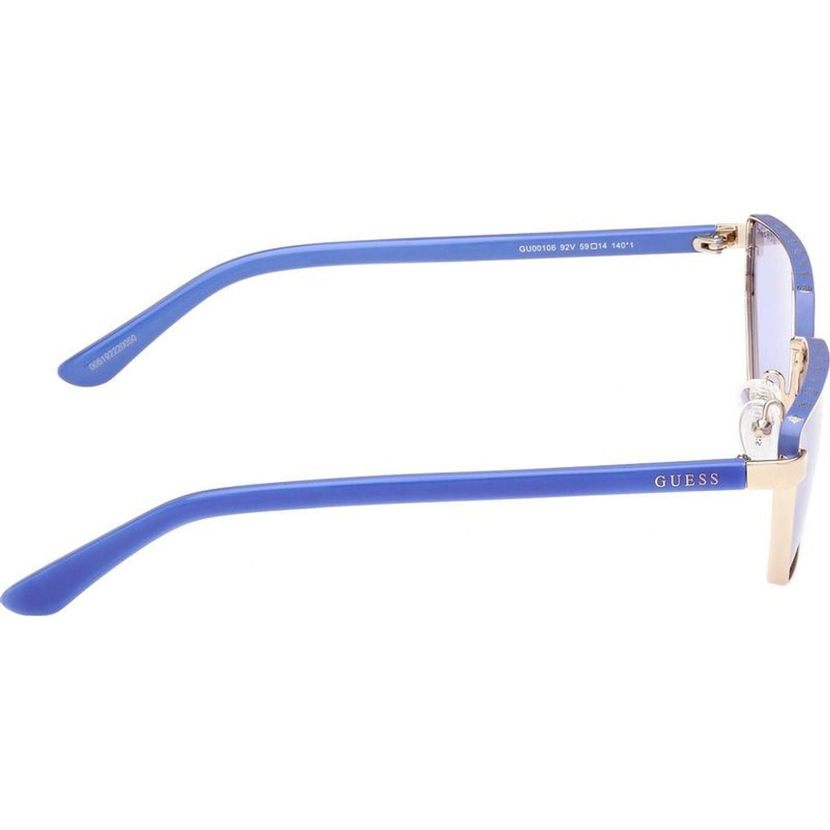 GU00106, Shiny Pale Gold/Blue Lenses