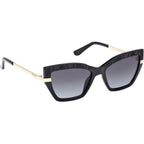 GU00216, Shiny Black and Pale Gold/Smoke Gradient Lenses