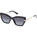 GU00216, Shiny Black and Pale Gold/Smoke Gradient Lenses