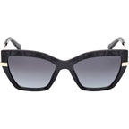 GU00216, Shiny Black and Pale Gold/Smoke Gradient Lenses