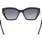 GU00216, Shiny Black and Pale Gold/Smoke Gradient Lenses