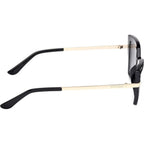 GU00216, Shiny Black and Pale Gold/Smoke Gradient Lenses