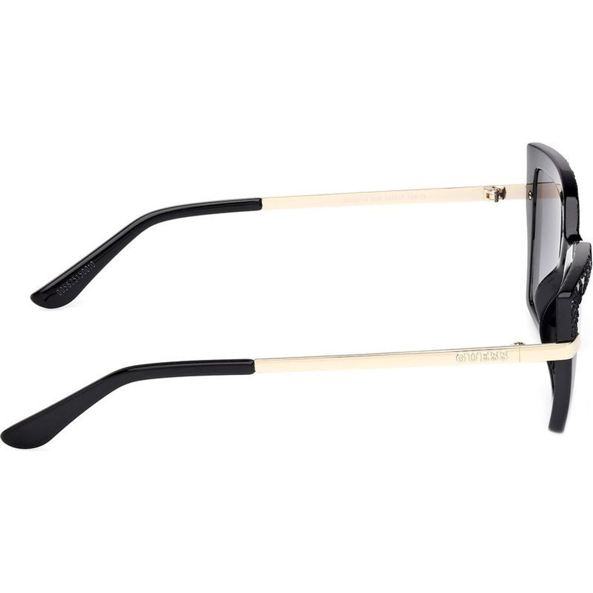 GU00216, Shiny Black and Pale Gold/Smoke Gradient Lenses