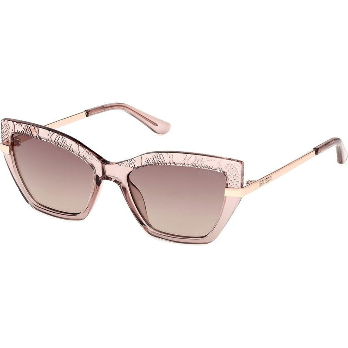 GU00216, Shiny Beige and Rose Gold/Brown Gradient Lenses