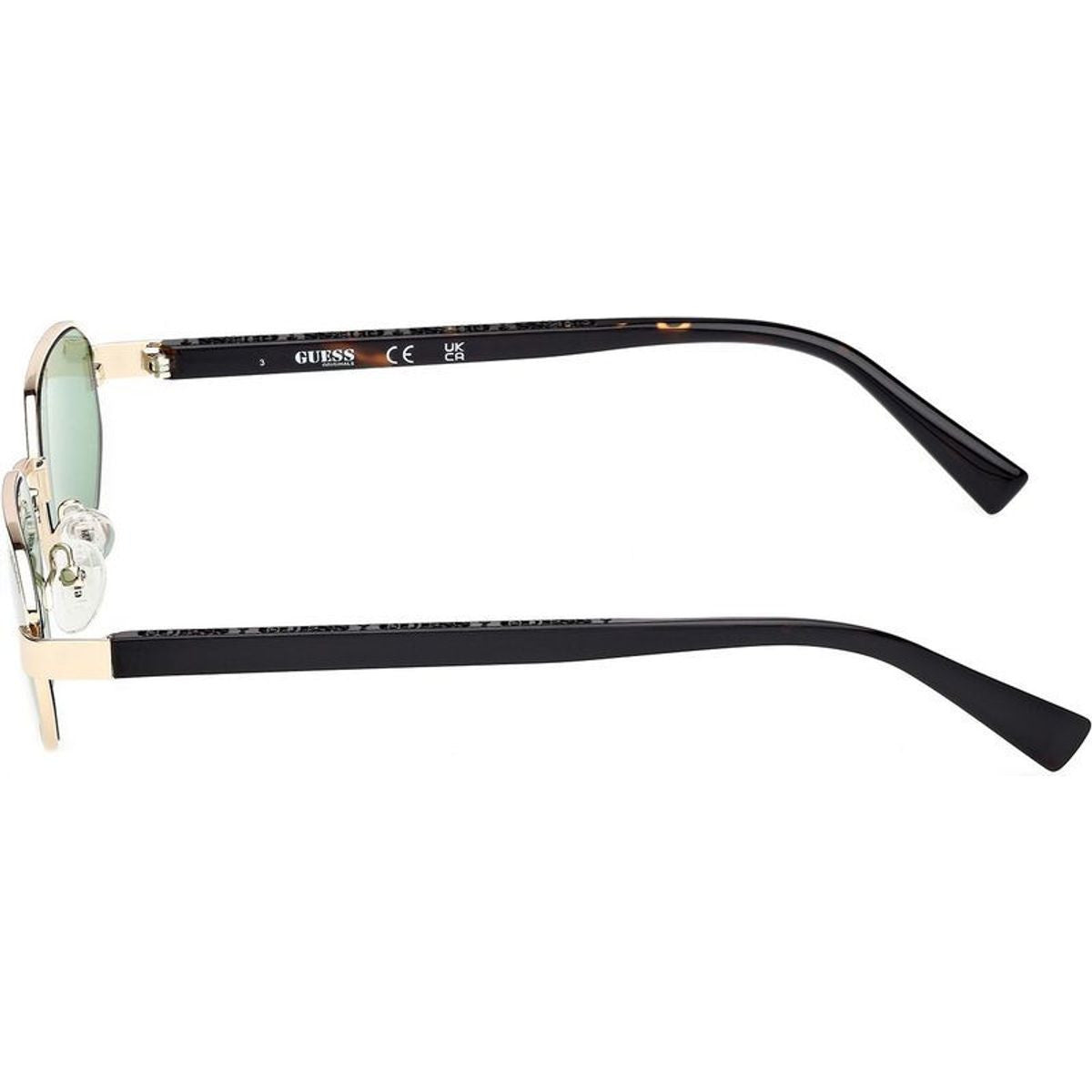 GU00231, Shiny Pale Gold and Havana/Green Lenses