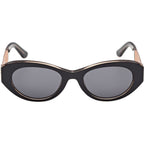GU00261H, Shiny Black and Rose Gold/Smoke Lenses