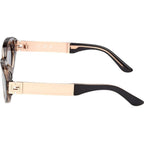GU00261H, Shiny Black and Rose Gold/Smoke Lenses