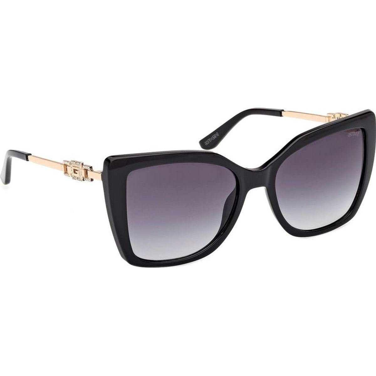 GU00266, Shiny Black and Deep Gold/Smoke Gradient Lenses