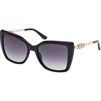 GU00266, Shiny Black and Deep Gold/Smoke Gradient Lenses