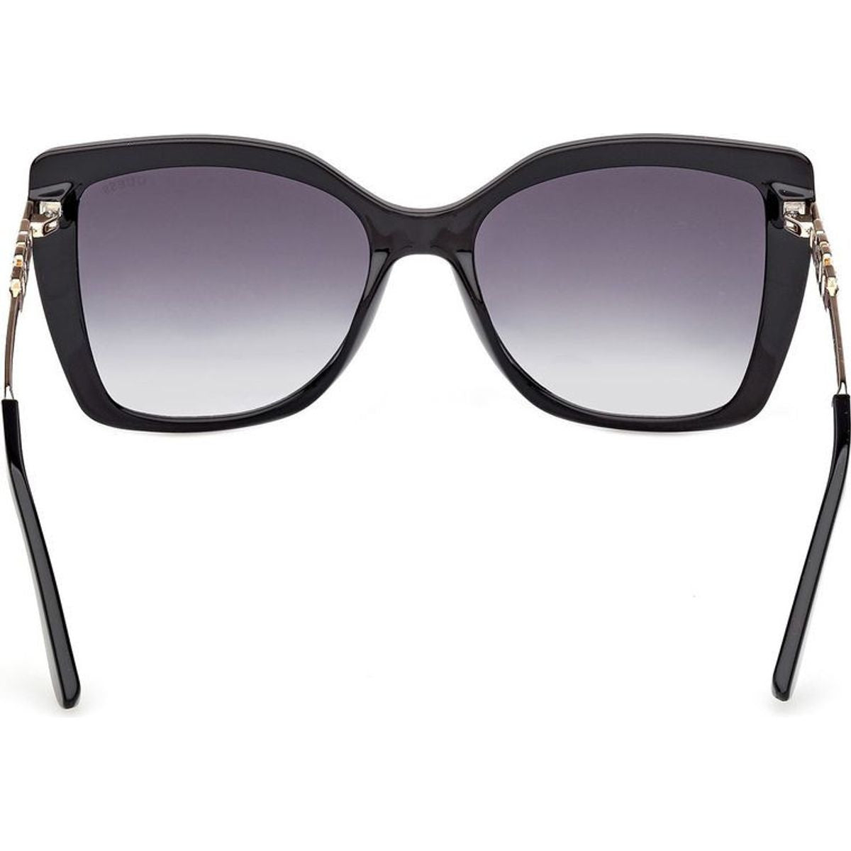 GU00266, Shiny Black and Deep Gold/Smoke Gradient Lenses