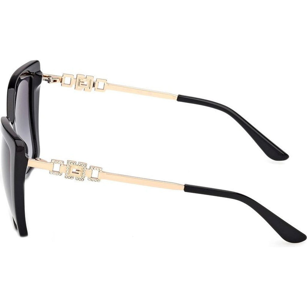 GU00266, Shiny Black and Deep Gold/Smoke Gradient Lenses