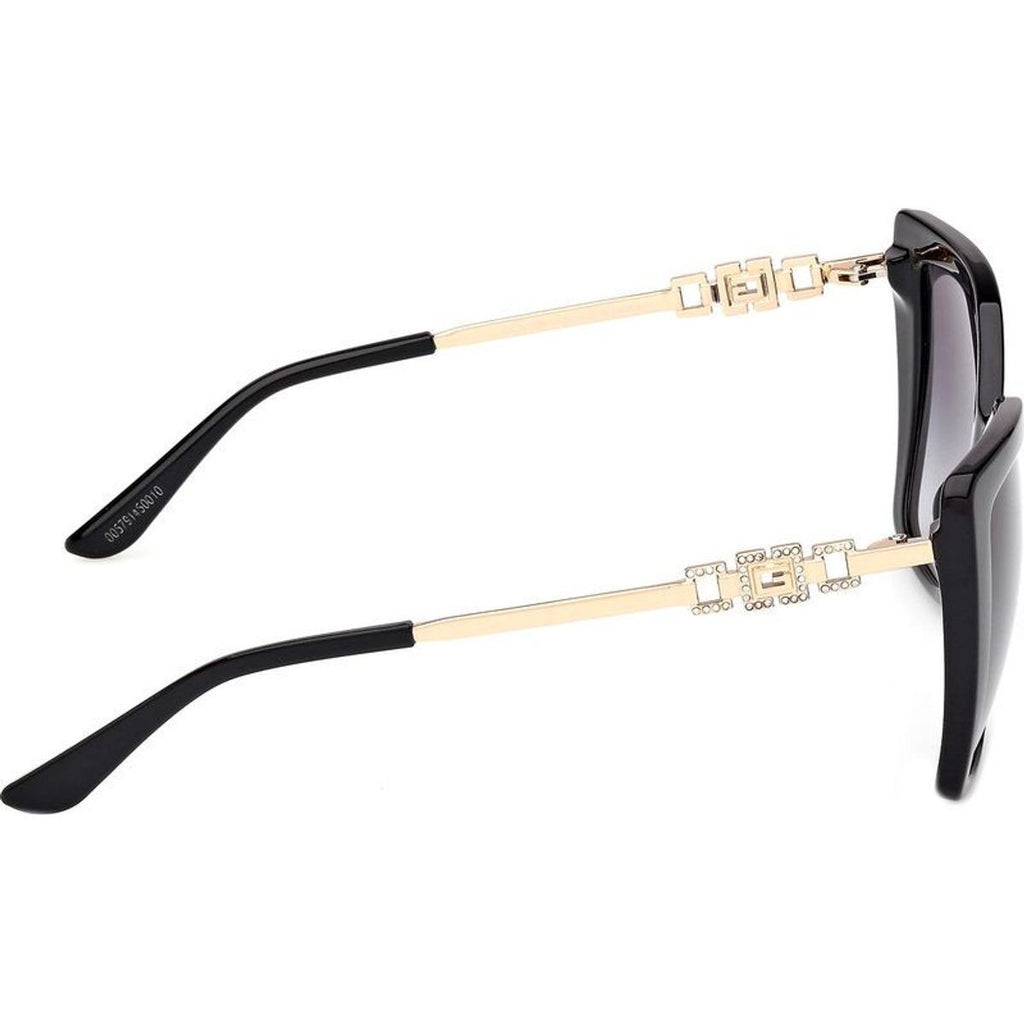 GU00266, Shiny Black and Deep Gold/Smoke Gradient Lenses